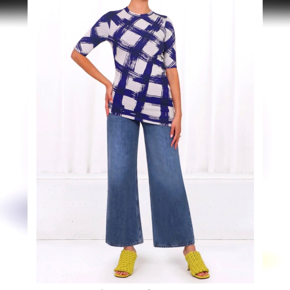 Proenza Schouler gingham Jacquard asymmetrical top size medium